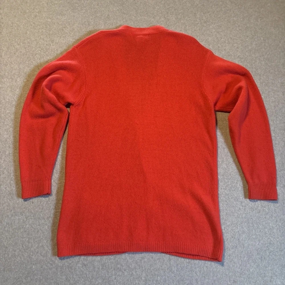 Casual Corner 100% Lambs Wool Red Cardigan Sweater Men's L Button Up‎ W/ Pockets